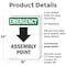 Signmission Assembly Point (Down Arrow) With Symbol, 18 in W x Rectangle, Plastic OS-2PACK-EM-P-1824-V-10429 - alternate 4